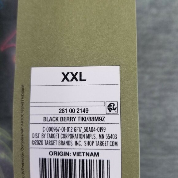 Mens Goodfellow Black Berry Swim Trunks Tiki Drink's 7" Inseam size XXL - Picture 5 of 7